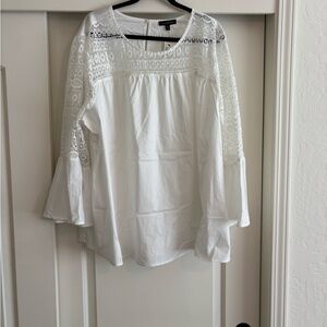 Lane Bryant White Lace Blouse
